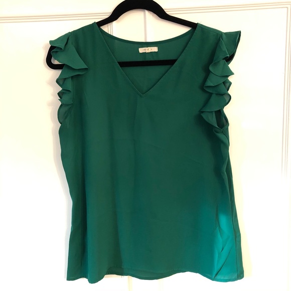 Maurices Kelly Green V-Neck Blouse - Picture 1 of 3